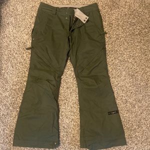 Olive green ski pants